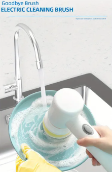 1pc Electric Spin Cleaning Brush – USB Rechargeable Cordless Power Scrubber for Kitchen,Bathroom, and More