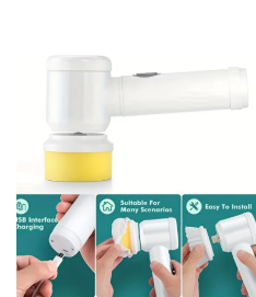 1pc Electric Spin Cleaning Brush – USB Rechargeable Cordless Power Scrubber for Kitchen,Bathroom, and More